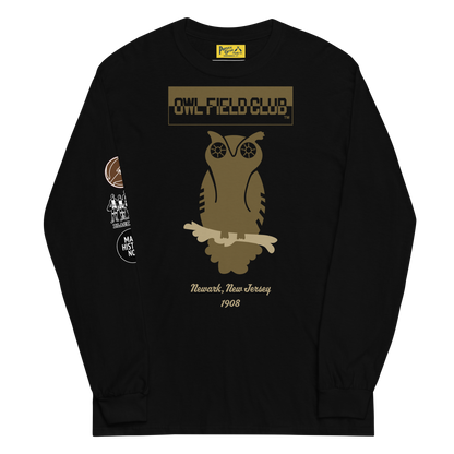 Owl Field Club Long Sleeve Tee Black