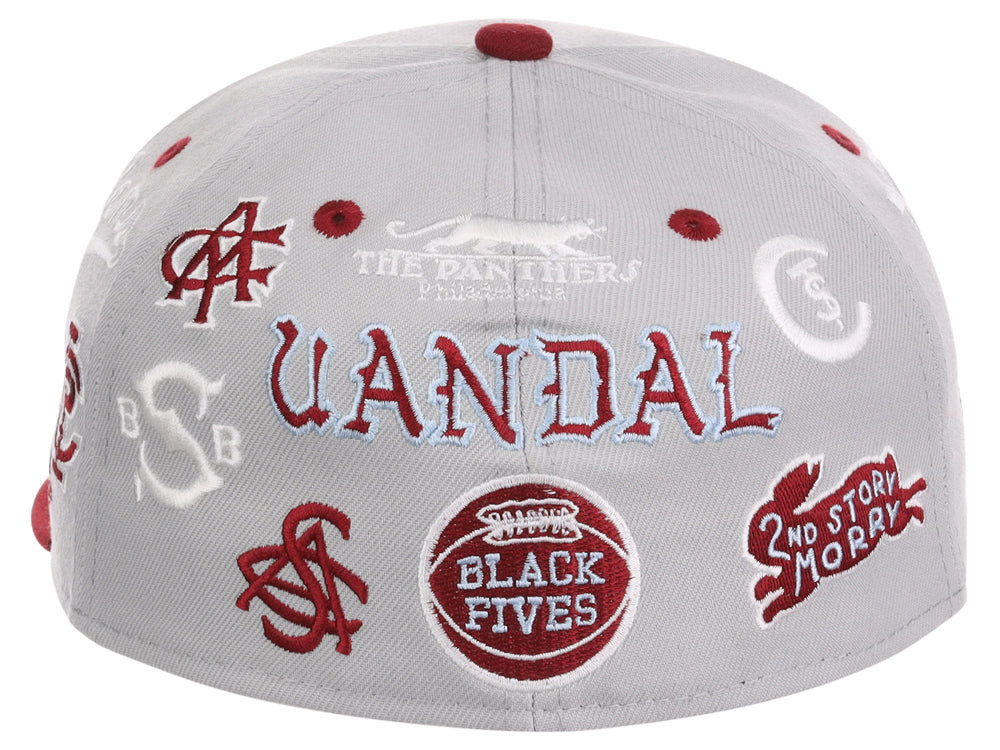 Black Fives All Logo Storm Chasers Gray/Maroon/Sky Blue Fitted