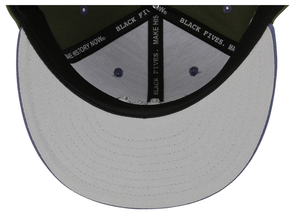 Black Fives Logo Mossy Slate Olive/Blue/Gray Fitted