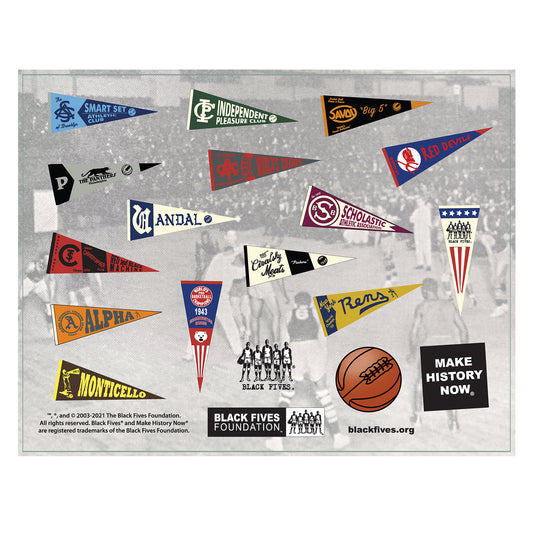 Vintage Team Pennants Sticker Sheet
