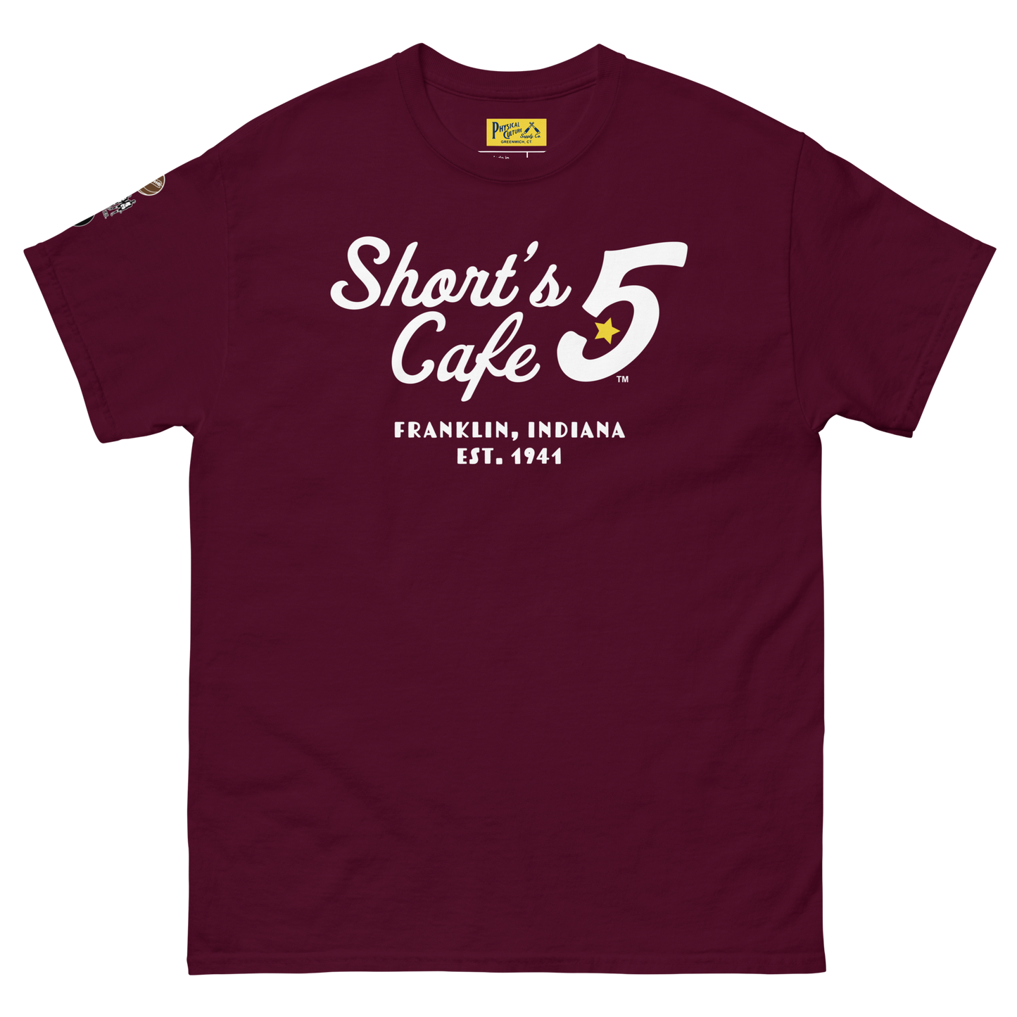 Short's Cafe Five Short Sleeve Tee Maroon
