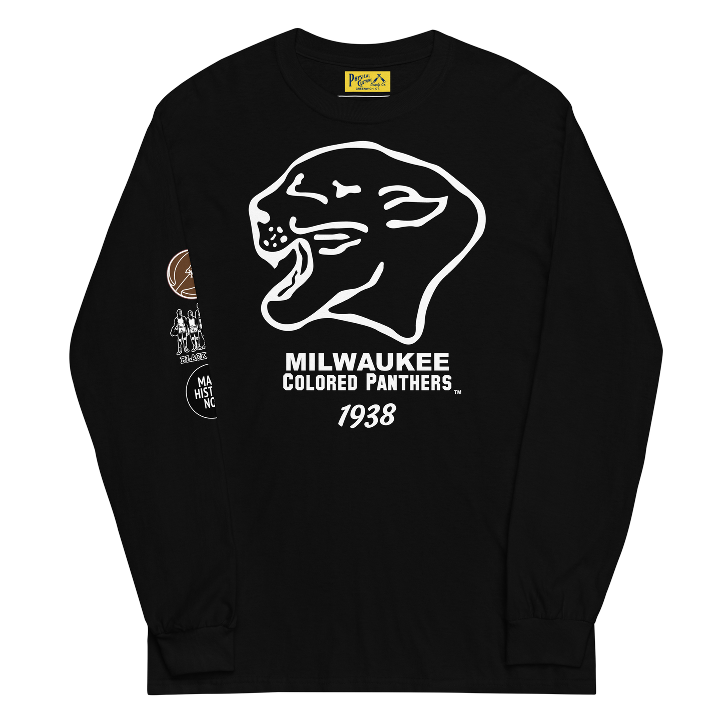 Milwaukee Colored Panthers Long Sleeve Tee Black