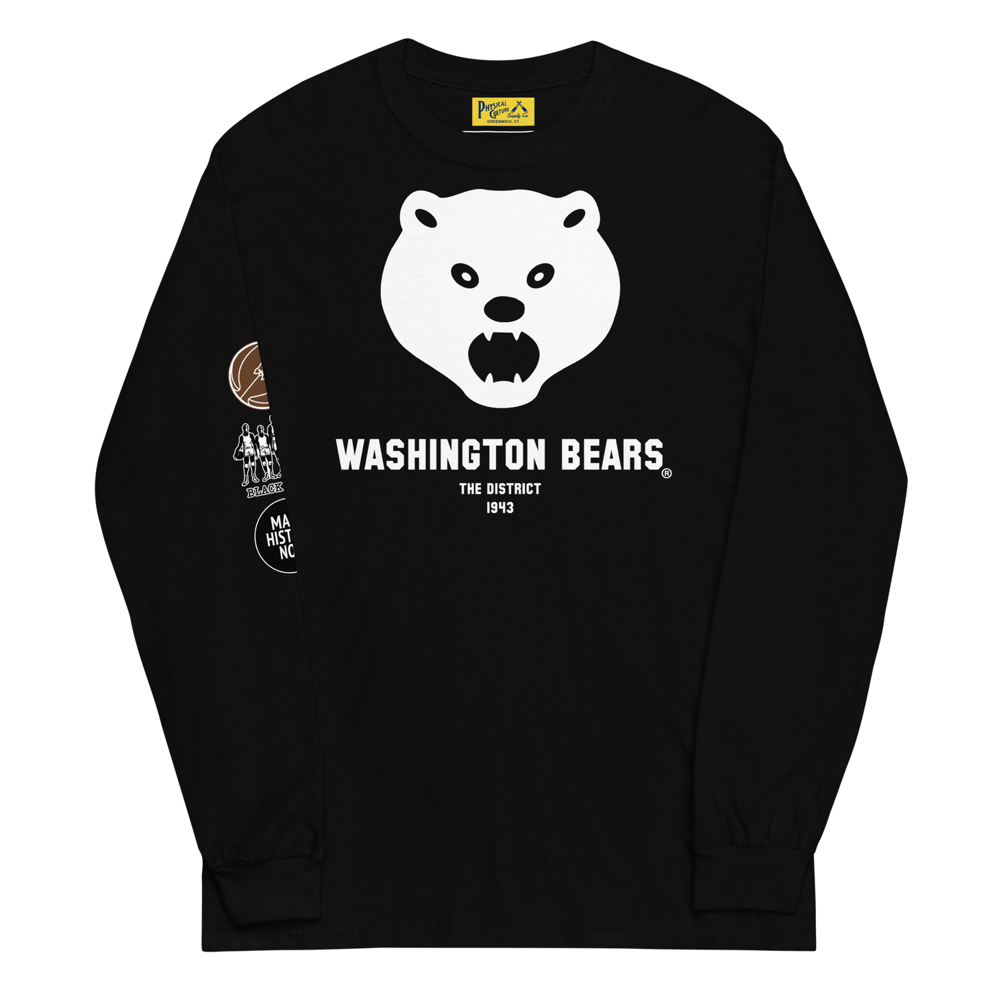 Washington Bears Long Sleeve Tee Black