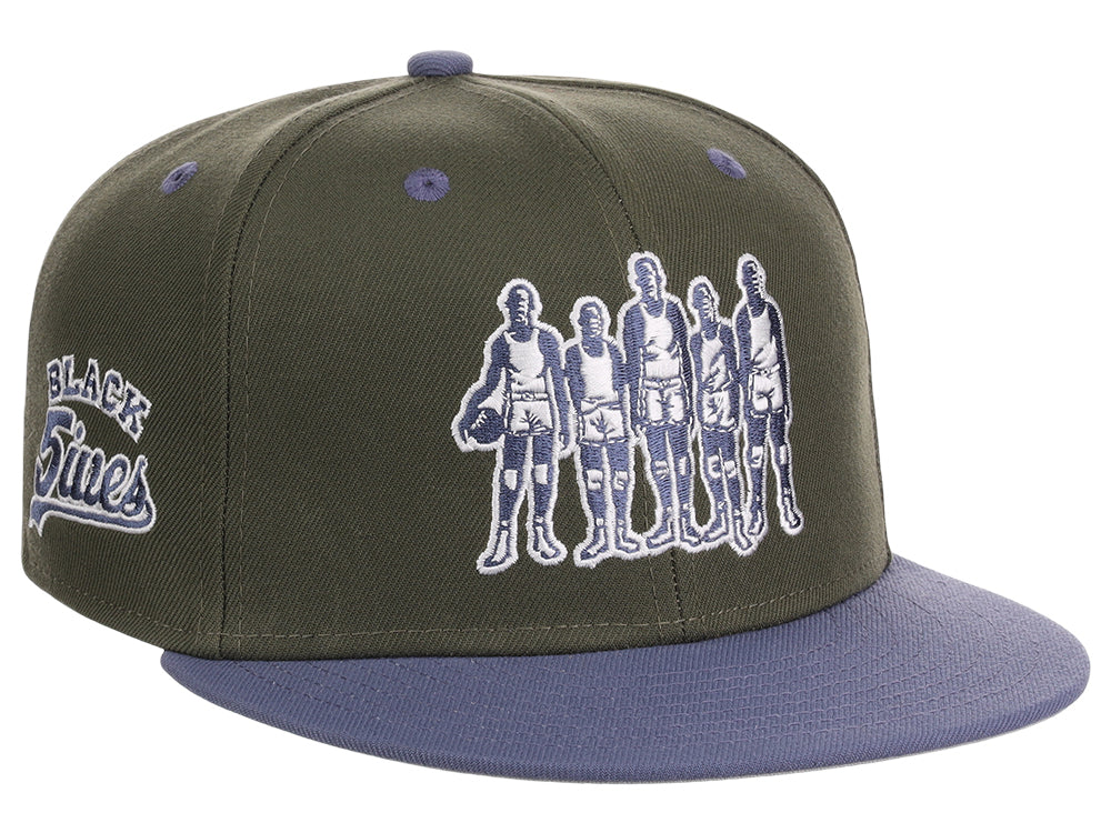Black Fives Logo Mossy Slate Olive/Blue/Gray Fitted