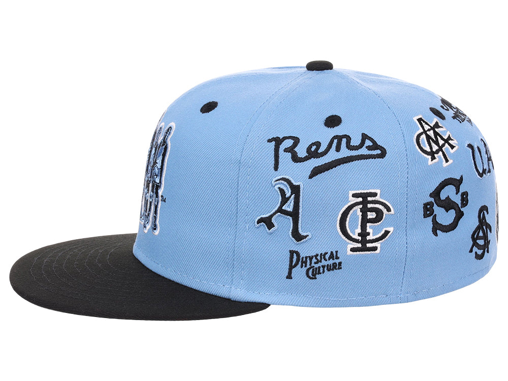 Black Fives All Logo Sky Blue Fitted Sky Blue Black Gray