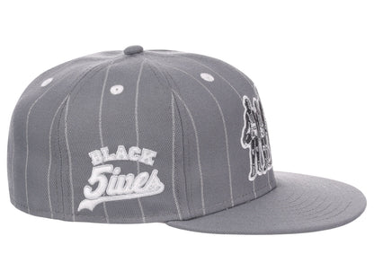 Black Fives Pinstripe Fitted Gray/White/Gray