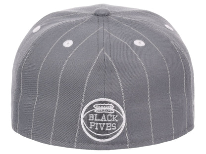 Black Fives Pinstripe Fitted Gray/White/Gray