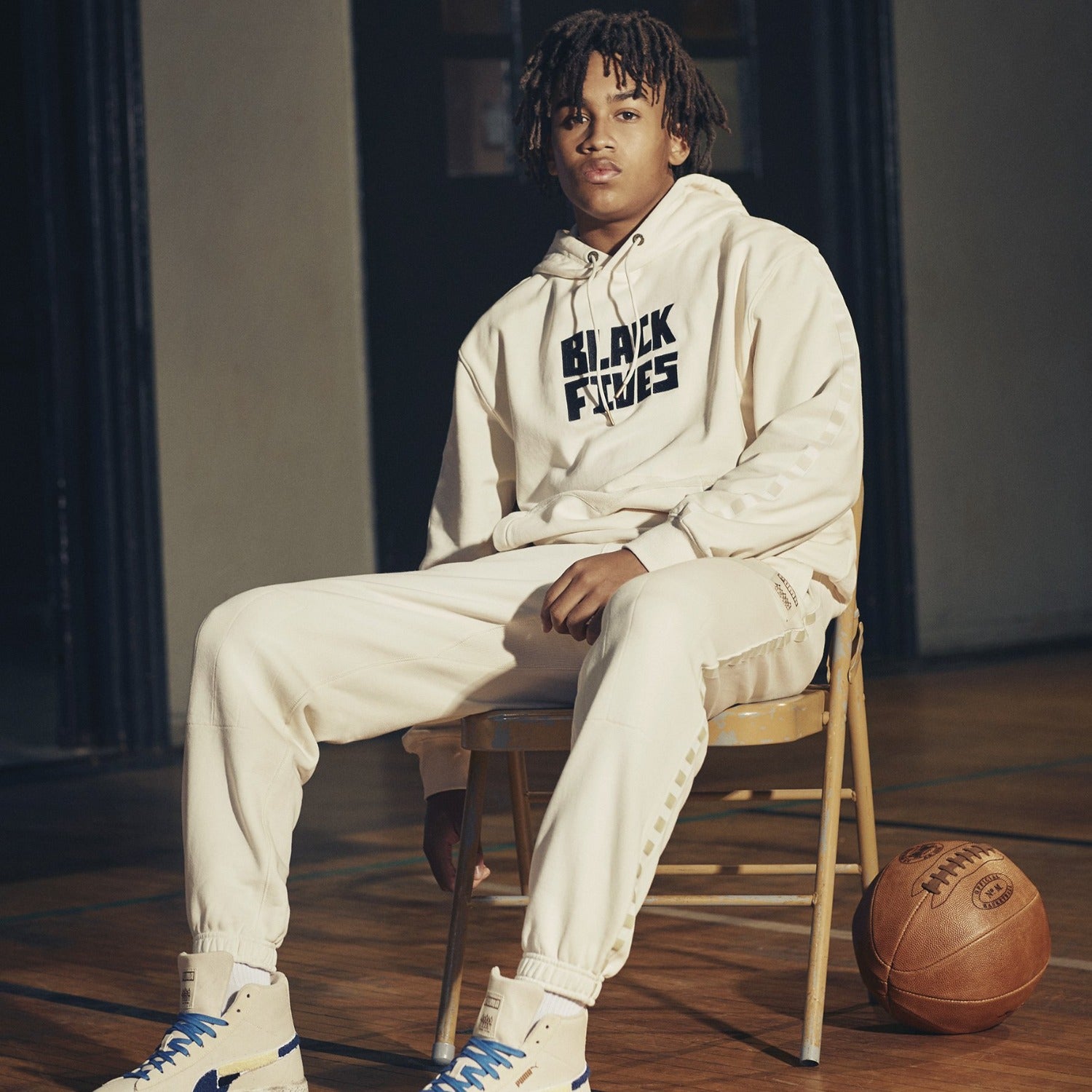 The Spring 2021 Black Fives x PUMA Hoodie, Warmup Pant, and Clyde Mid
