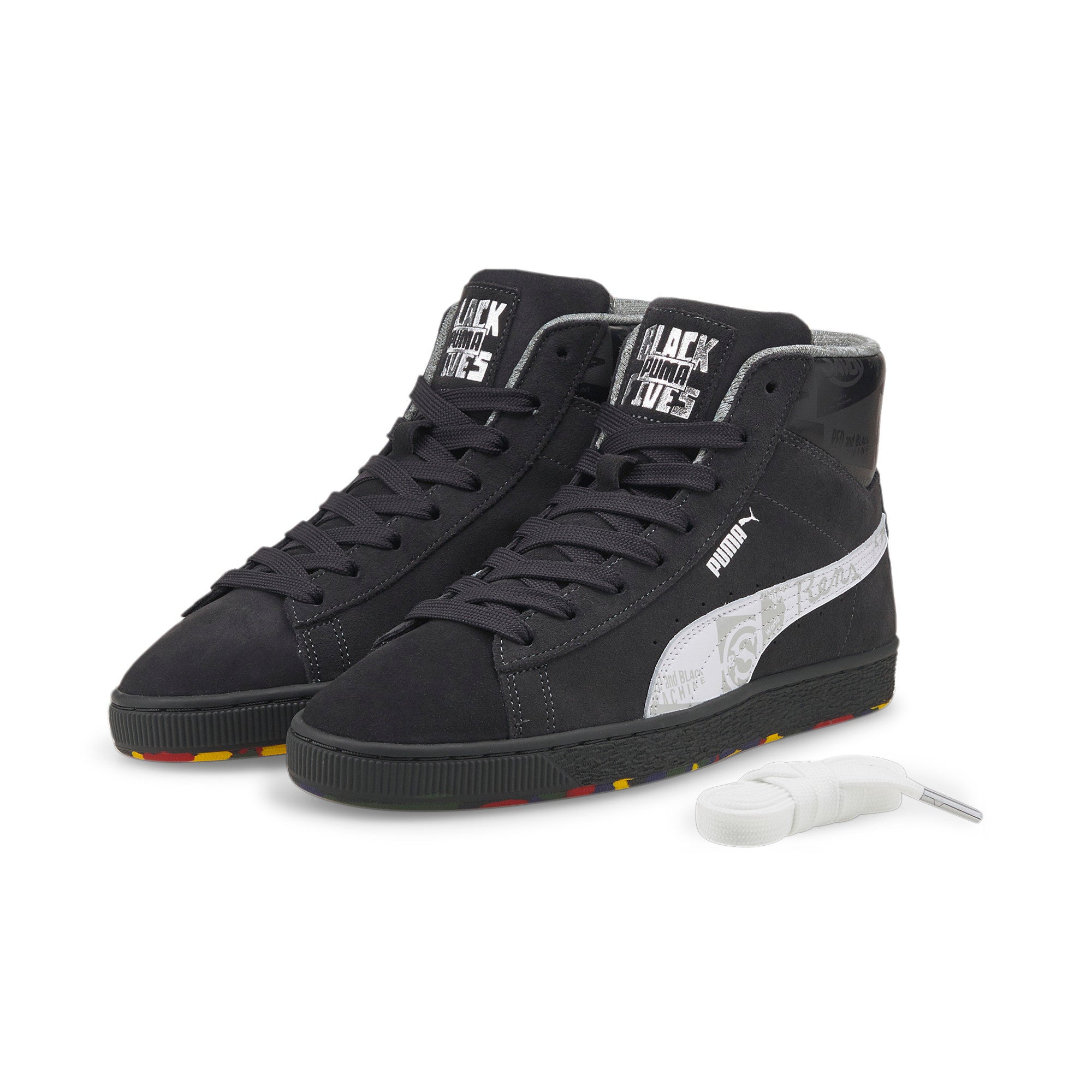 All black sales high top pumas