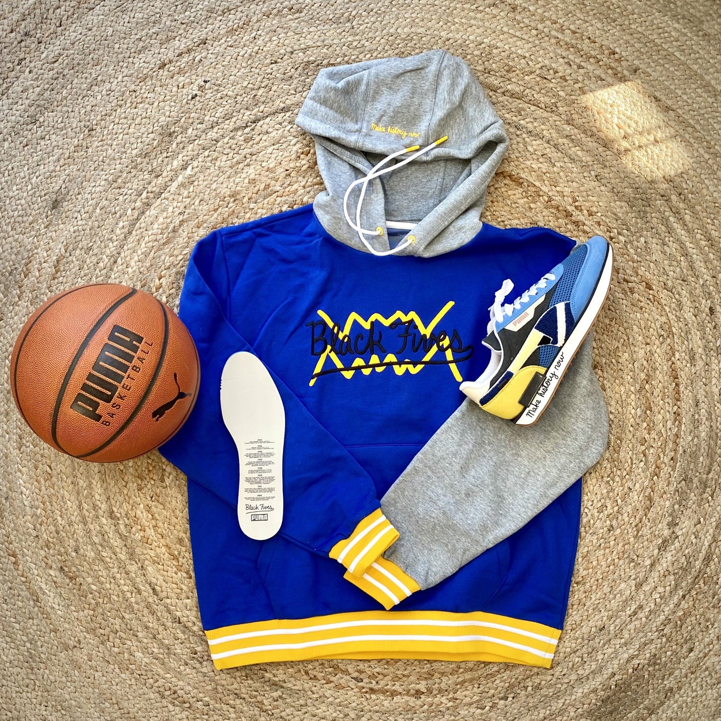 Black Fives x PUMA Hoodie (Blue, Gray, Maize)