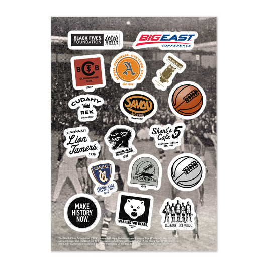 BIG EAST Collection Black Fives Men's Team Logo Stickers