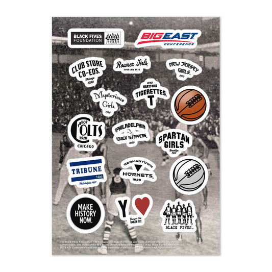 BIG EAST Collection Black Fives Women's Team Logo Stickers